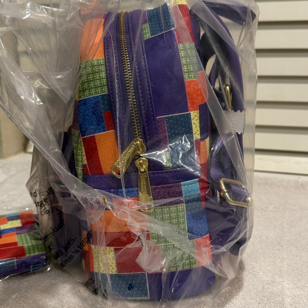 Loungefly Dolly Parton Coat of Many Colors Backpack + Wallet NWT Dollywood Excl - Picture 4 of 7
